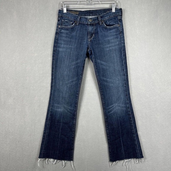 Citizen of Humanity Jeans Size 28 Kelly Low Waist Bootcut Raw Hem 28" In - Picture 2 of 11